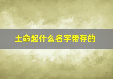 土命起什么名字带存的