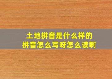 土地拼音是什么样的拼音怎么写呀怎么读啊