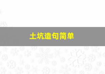 土坑造句简单