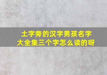 土字旁的汉字男孩名字大全集三个字怎么读的呀