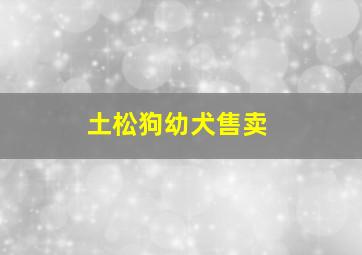 土松狗幼犬售卖