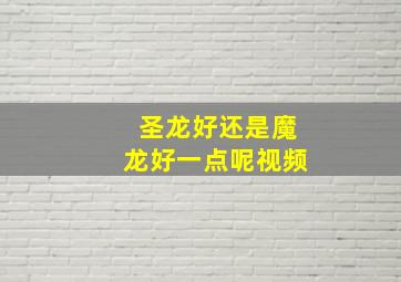 圣龙好还是魔龙好一点呢视频