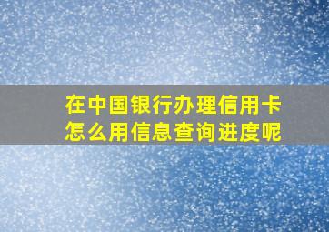 在中国银行办理信用卡怎么用信息查询进度呢