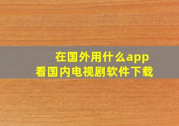 在国外用什么app看国内电视剧软件下载