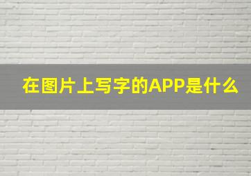 在图片上写字的APP是什么