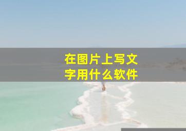 在图片上写文字用什么软件