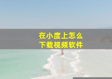 在小度上怎么下载视频软件