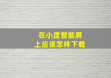 在小度智能屏上应该怎样下载