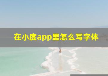 在小度app里怎么写字体