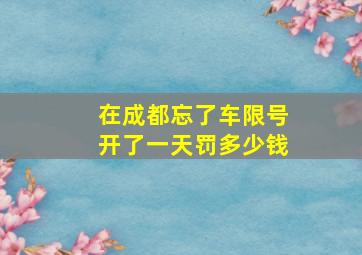 在成都忘了车限号开了一天罚多少钱