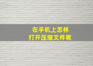 在手机上怎样打开压缩文件呢