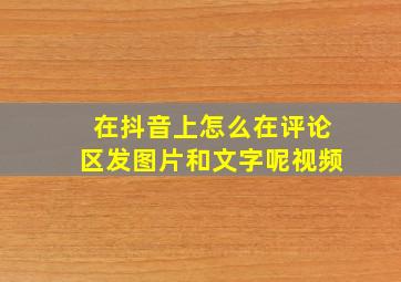 在抖音上怎么在评论区发图片和文字呢视频