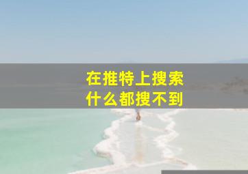 在推特上搜索什么都搜不到