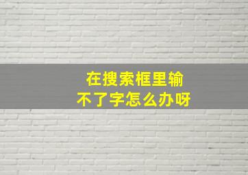 在搜索框里输不了字怎么办呀