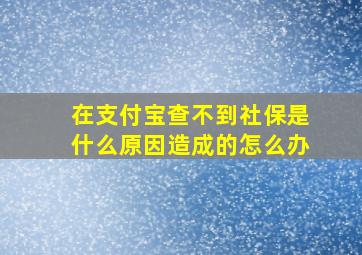 在支付宝查不到社保是什么原因造成的怎么办