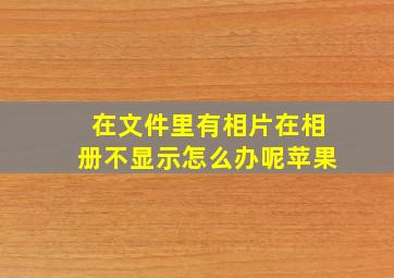 在文件里有相片在相册不显示怎么办呢苹果