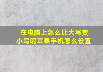 在电脑上怎么让大写变小写呢苹果手机怎么设置