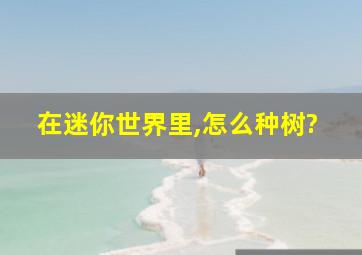 在迷你世界里,怎么种树?