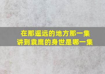 在那遥远的地方那一集讲到袁鹰的身世是哪一集