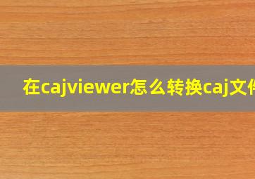 在cajviewer怎么转换caj文件