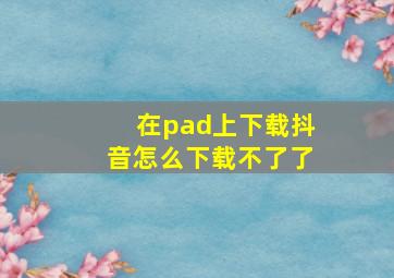 在pad上下载抖音怎么下载不了了