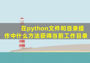 在python文件和目录操作中什么方法获得当前工作目录