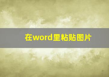 在word里粘贴图片