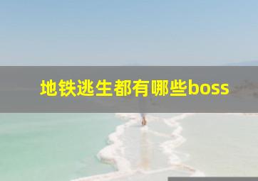 地铁逃生都有哪些boss