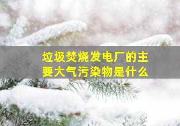 垃圾焚烧发电厂的主要大气污染物是什么