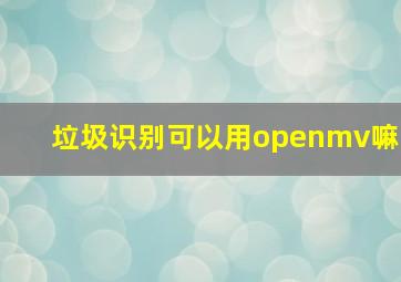 垃圾识别可以用openmv嘛