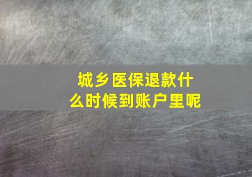 城乡医保退款什么时候到账户里呢