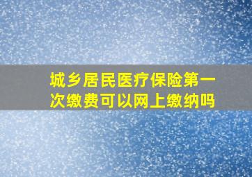 城乡居民医疗保险第一次缴费可以网上缴纳吗