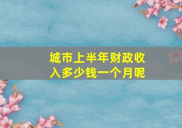 城市上半年财政收入多少钱一个月呢