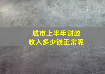 城市上半年财政收入多少钱正常呢