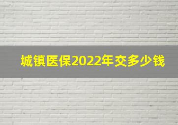 城镇医保2022年交多少钱