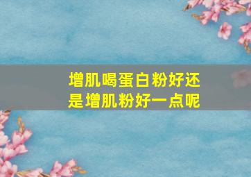 增肌喝蛋白粉好还是增肌粉好一点呢