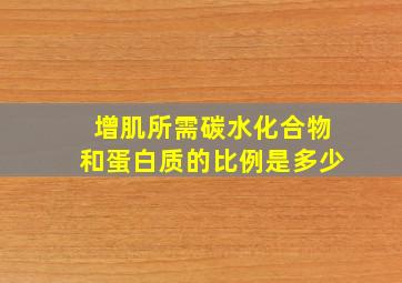 增肌所需碳水化合物和蛋白质的比例是多少