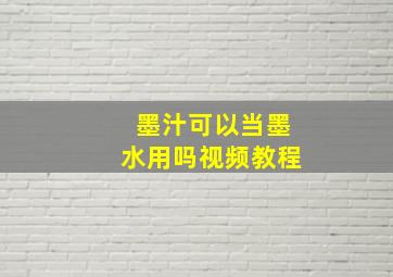 墨汁可以当墨水用吗视频教程