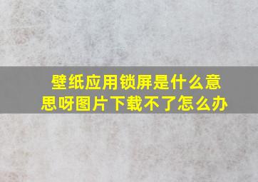 壁纸应用锁屏是什么意思呀图片下载不了怎么办