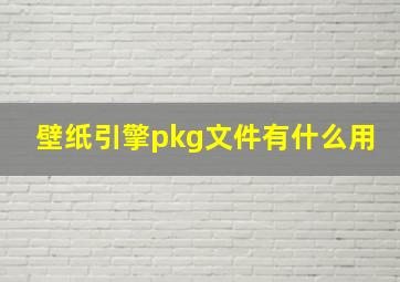 壁纸引擎pkg文件有什么用