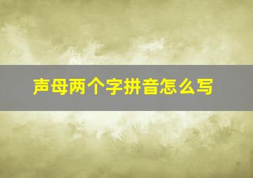 声母两个字拼音怎么写