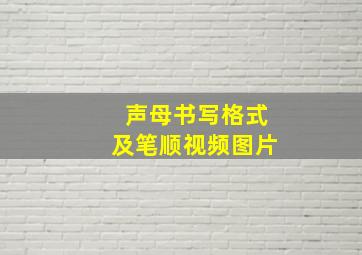 声母书写格式及笔顺视频图片