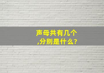 声母共有几个,分别是什么?