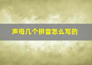 声母几个拼音怎么写的