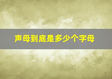 声母到底是多少个字母