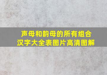 声母和韵母的所有组合汉字大全表图片高清图解