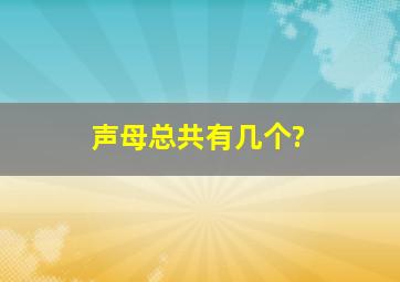 声母总共有几个?