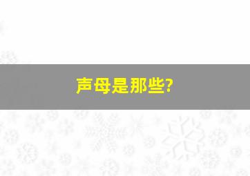 声母是那些?