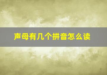 声母有几个拼音怎么读