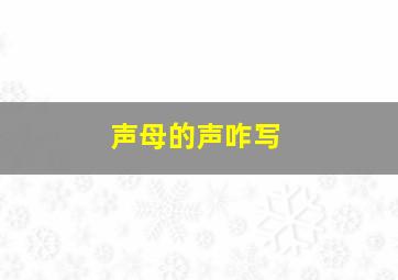 声母的声咋写